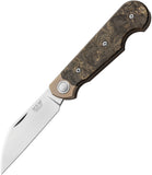 MKM-Maniago Knife Makers Jaques Gold Carbon Fiber Folding MagnaCut Knife JQTDMGD