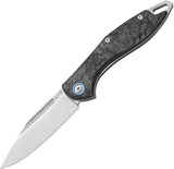 MKM-Maniago Knife Makers Fara Slip Joint Black Carbon Fiber Folding M390 Knife MY01DMBK