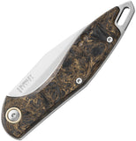 MKM-Maniago Knife Makers Fara Slip Joint Gold Carbon Fiber Folding M390 Knife MY01DMGD