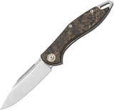 MKM-Maniago Knife Makers Fara Slip Joint Gold Carbon Fiber Folding M390 Knife MY01DMGD