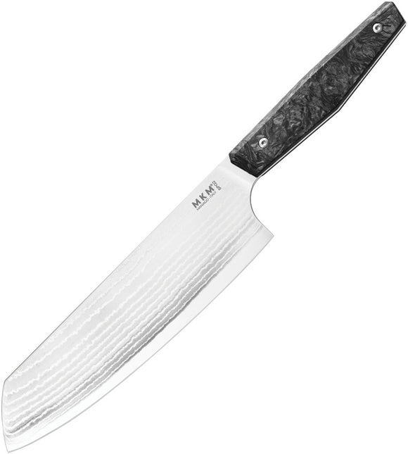 MKM-Maniago Knife Makers Prima Santoku Carbon Fiber Fixed Blade Kitchen Knife PRSACFD