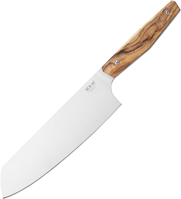 MKM-Maniago Knife Makers Prima Santoku Olive Wood Fixed Blade Kitchen Knife PRSAO