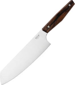 MKM-Maniago Knife Makers Prima Santoku Ziricote Wood Fixed Blade Kitchen Knife PRSAZ