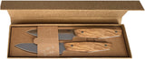 MKM-Maniago Knife Makers Prima Steak Olive Wood Fixed Blade Kitchen Knife 2pc Set PRST2O