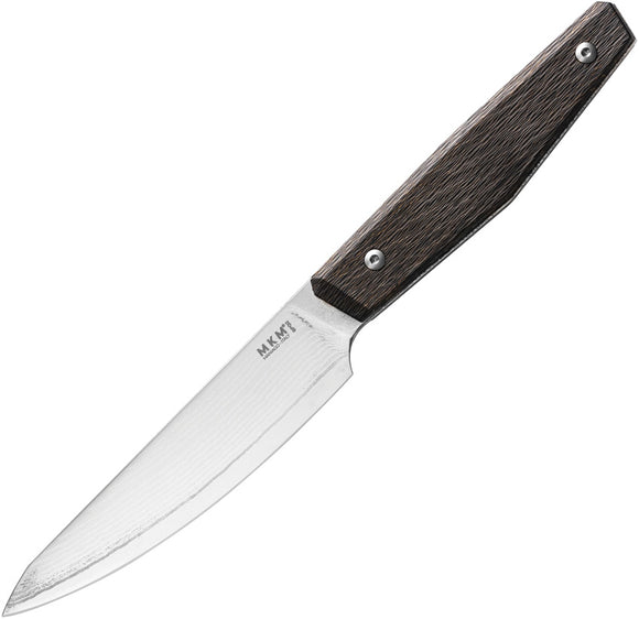 MKM-Maniago Knife Makers Prima Steak Raindrop Carbon Fiber Fixed Blade Kitchen Knife PRSTCFRG