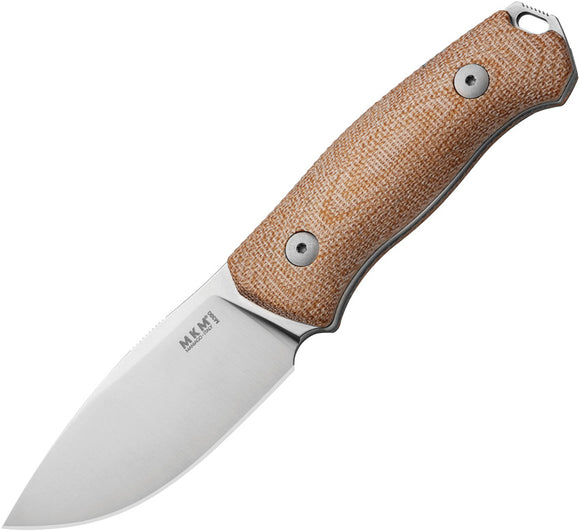 MKM-Maniago Knife Makers Small LOV Natural Micarta Bohler M390 Fixed Blade Knife SLNC