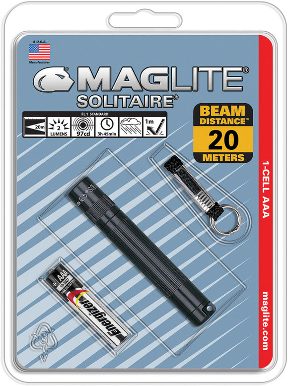 Mag-Lite Solitaire Black Single AAA Cell Flashlight 20168