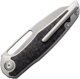 Mallery Designs Phorus V2 Linerlock Titanium & Blue Carbon Fiber Folding S90V Knife DDL01BP