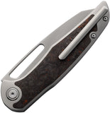 Mallery Designs Phorus V2 Linerlock Titanium & Orange Carbon Fiber Folding S90V Knife DDL01OP