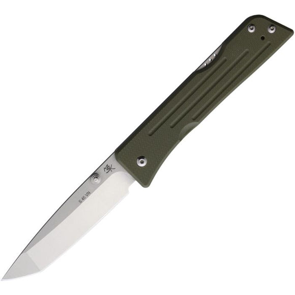 1881 Knifeworks Route 66 Lockback OD Green G10 Folding S45VN Tanto Pocket Knife S002