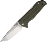 Main Street Knives Bourbon Lockback OD Green G10 Folding S45VN Tanto Pocket Knife S020