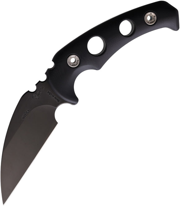 1881 Knifeworks By Medford FUK Black G10 1095CV Fixed Blade Knife S033