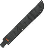 Marbles Heavy Black & Orange Nylon Fixed Blade Machete Belt Sheath w/ Sharpening Stone 12718S