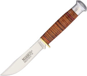 Marbles 8" Stacked Leather Fixed Blade Hunting Knife - 302