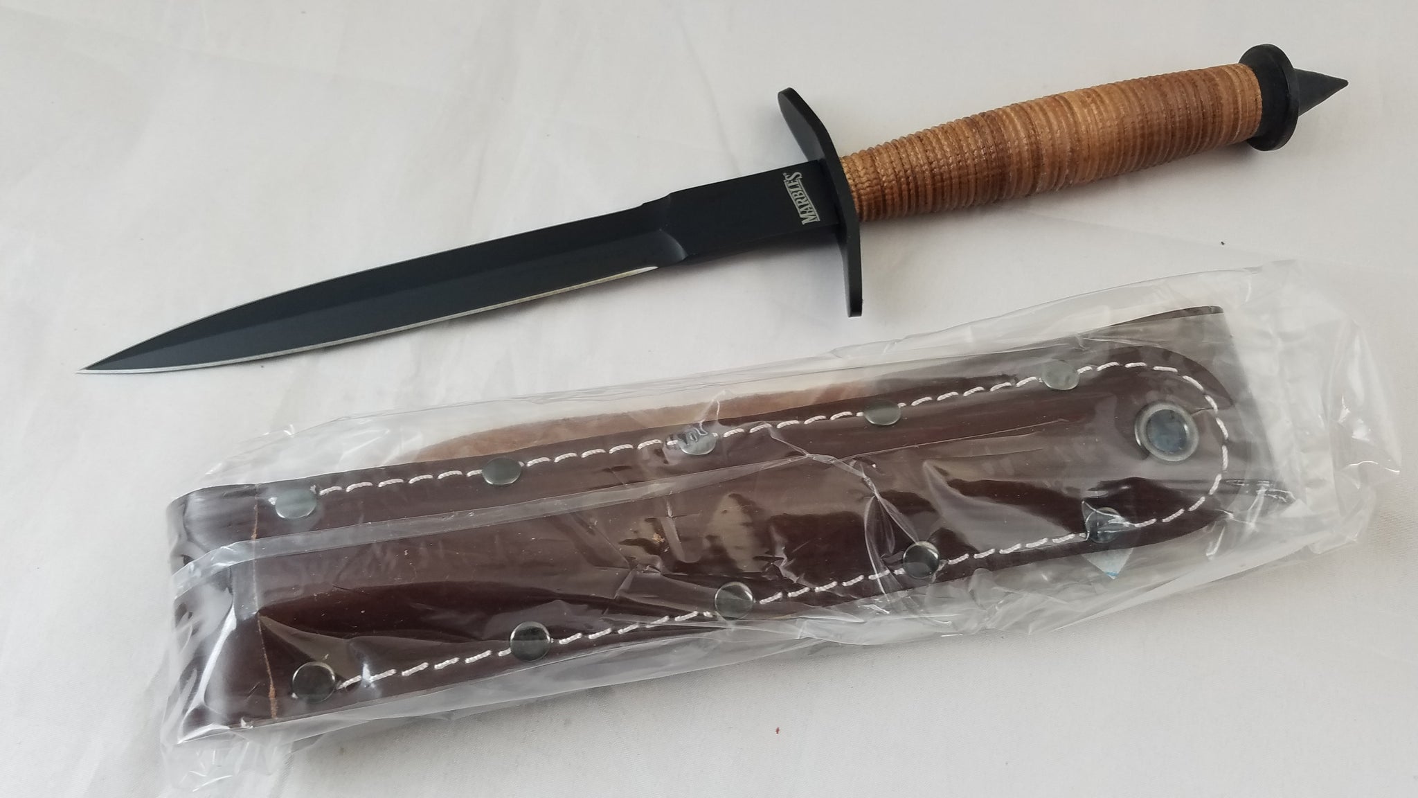 Marbles V-42 Dagger 440 Leather Replica US Special Forces WWII