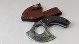 Marbles Damascus Skinner Horn Handle w/ Brown Sheath 453
