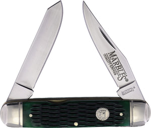 Marbles Two Blade Jack Green Folding Stainless Steel Pocket Knife 631