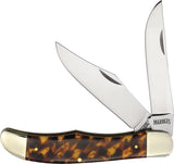 Marbles Hunter Faux Tortoise Shell Folding Stainless Pocket Knife 720