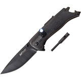 MTech Linerlock Black Pakkawood Folding 3Cr13 Steel Pocket Knife 1082BK
