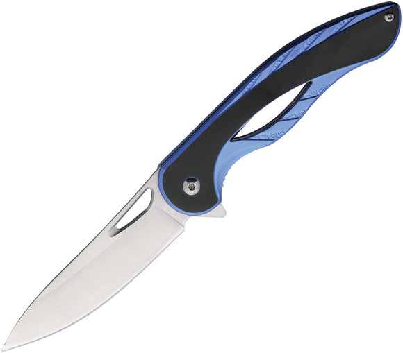 Mtech Linerlock Blue Aluminum Folding Stainless Steel Pocket Knife 2013BL