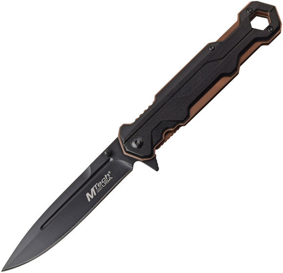 MTech Linerlock Bronze Aluminum Folding Stainless Pocket Knife A1128BZ