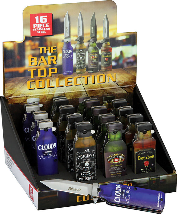 MTech Spirits Linerlock A/O 16 Pack Mini Pocket Knives A1190POP