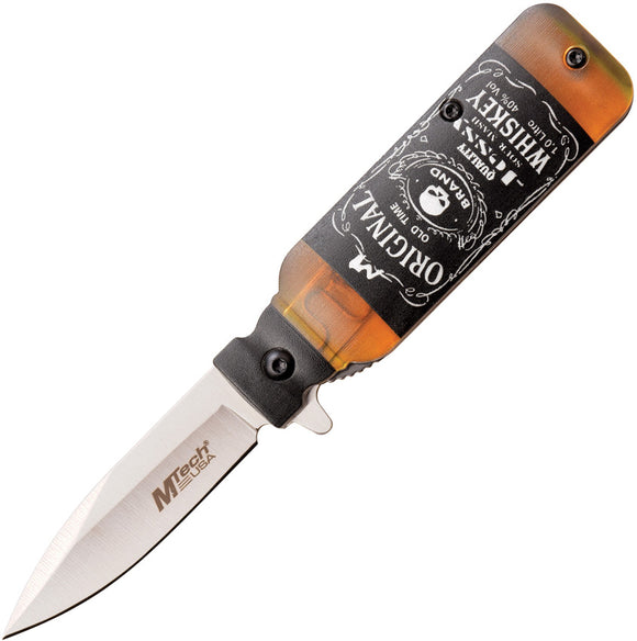 MTech Whiskey Linerlock A/O Tan ABS Folding Stainless Pocket Knife A1190W