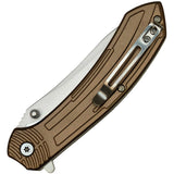 Mtech Linerlock A/O Tan Aluminum Folding 3Cr13 Steel Pocket Knife A1201TN