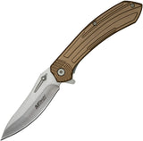 Mtech Linerlock A/O Tan Aluminum Folding 3Cr13 Steel Pocket Knife A1201TN