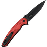 Mtech Linerlock A/O Red Aluminum Folding 3Cr13 Stainless Drop Pt Knife A1203RD