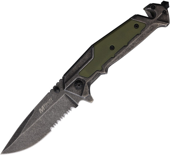 Mtech Linerlock A/O Green Stainless Folding 3Cr13 Steel Pocket Knife A2002GG