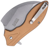 Mtech Linerlock A/O Tan Aluminum Folding 3Cr13MoV Pocket Knife A2007TN