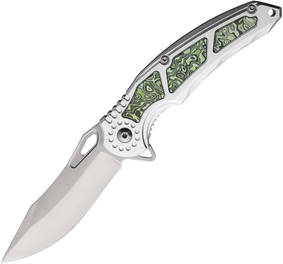 Mtech Linerlock A/O Green Aluminum Folding 3Cr13 Steel Pocket Knife A2010GN