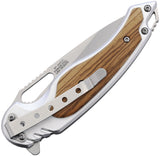 Mtech Linerlock A/O Light Brown Folding Stainless Steel Pocket Knife A2012LB