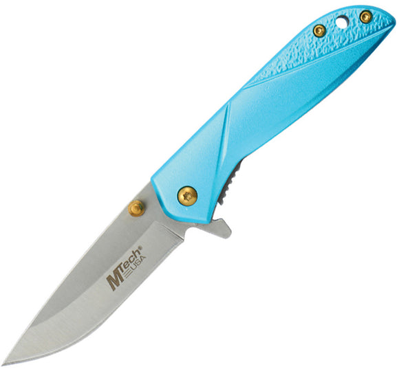 Mtech Linerlock A/O Teal Aluminum Folding 3Cr13MoV Pocket Knife A2017TL