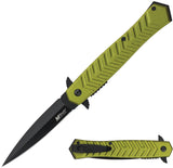 Mtech Linerlock A/O Green Aluminum Folding 3Cr13MoV Steel Pocket Knife A2025GN