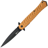 Mtech Linerlock A/O Tan Aluminum Folding 3Cr13MoV Pocket Knife A2025TN