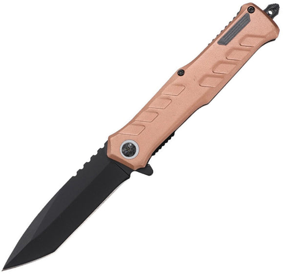 Mtech Linerlock A/O Tan Metal Alloy Folding 3Cr13 Steel Pocket Knife A2032BN