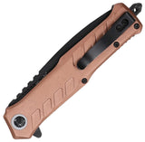Mtech Linerlock A/O Tan Metal Alloy Folding 3Cr13 Steel Pocket Knife A2032BN
