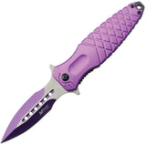 Mtech Linerlock A/O Purple Aluminum Folding 3Cr13MoV Pocket Knife A2041PL