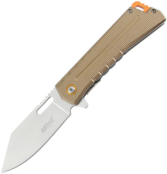 Mtech Linerlock A/O Tan Aluminum Folding 3Cr13MoV Pocket Knife A2046TN