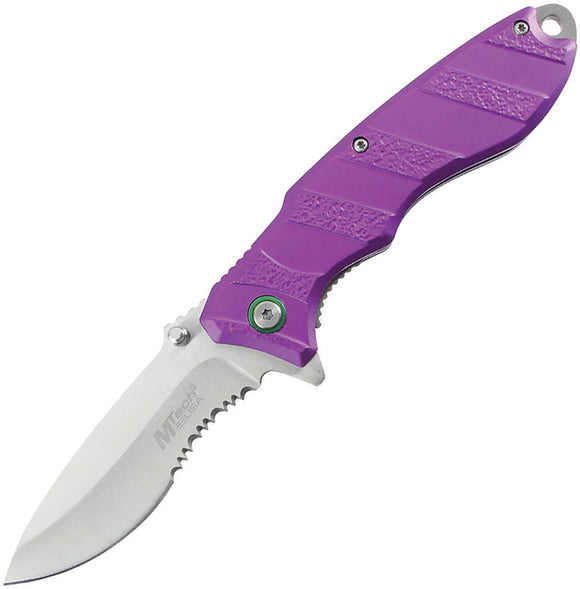Mtech Linerlock A/O Purple Aluminum Folding 3Cr13MoV Pocket Knife A2048PL