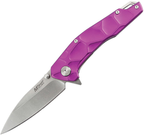 Mtech Linerlock A/O Purple Aluminum Folding 3Cr13MoV Pocket Knife A2050PL