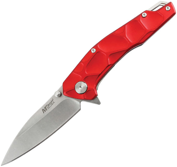 Mtech Linerlock A/O Red Aluminum Folding 3Cr13MoV Steel Pocket Knife A2050RD