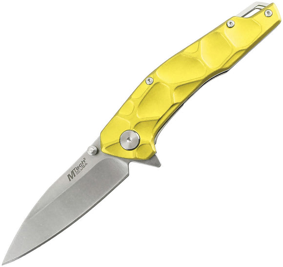 Mtech Linerlock A/O Yellow Aluminum Folding 3Cr13MoV Pocket Knife A2050YL