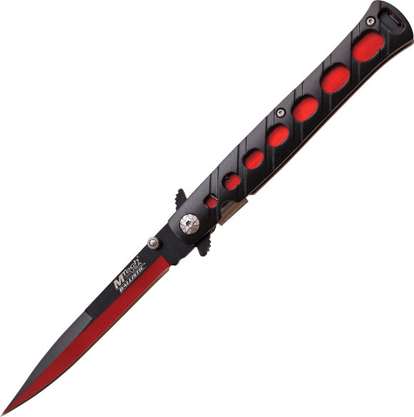 MTech Stiletto A/O Red & Black Aluminum Folding Stainless Pocket Knife A317RD