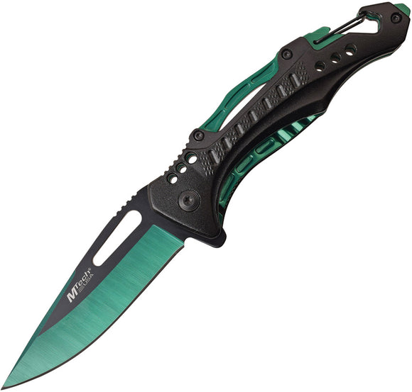 MTech Linerlock A/O Green Aluminum Folding Stainless Pocket Knife A705G2GN