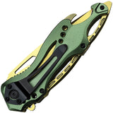 Mtech Linerlock A/O Green Aluminum Folding Stainless Pocket Knife A705GGN