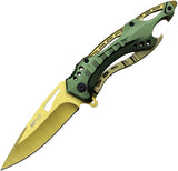 Mtech Linerlock A/O Green Aluminum Folding Stainless Pocket Knife A705GGN