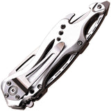 MTech Linerlock A/O Silver Aluminum Folding Stainless Pocket Knife A705SL